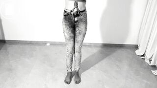 Kinktober day 17 - WET PANTS KINK: Tied up Holding her pee inside until she CAN'T ANYMORE