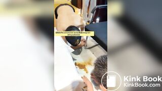 Beautiful girl poops in the toilet 48