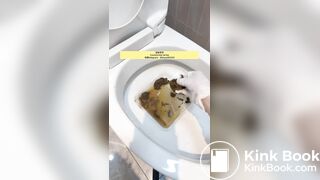 Beautiful girl poops in the toilet 49