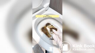 Beautiful girl poops in the toilet 49