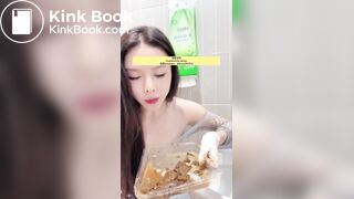 Beautiful girl poops in the toilet 49