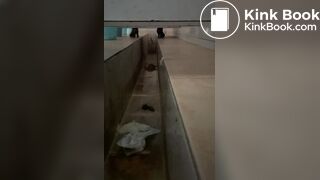 Beautiful girl poops in the toilet 50