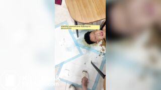 Beautiful girl poops in the toilet 51