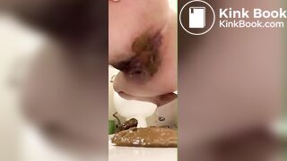 Messy ass girl shits creamy bomb