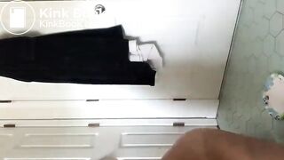 Big ass chubby girl farts before little poop