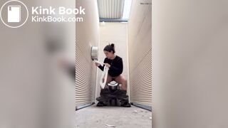 Hot as Babe Shits in Public Toilet