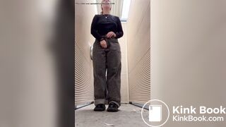 Hot as Babe Shits in Public Toilet