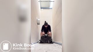 Hot as Babe Shits in Public Toilet