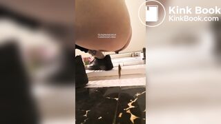 Girl pooping in public toilet3