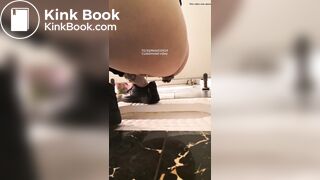 Girl pooping in public toilet3