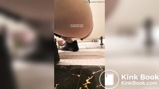 Girl pooping in public toilet3