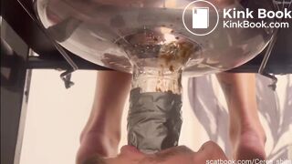 Mistress use funnel and destroy slave throat