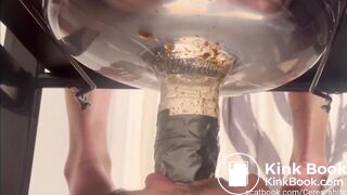 Mistress use funnel and destroy slave throat