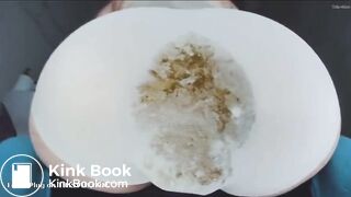 Thick girl huge poop and spread in white panties