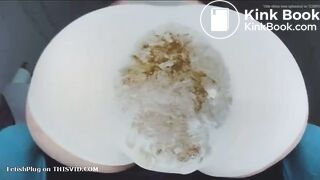 Thick girl huge poop and spread in white panties
