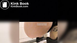 Girl pooping in public toilet - video 15