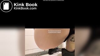 Girl pooping in public toilet - video 15