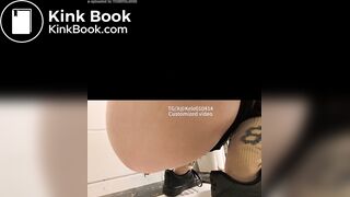 Girl pooping in public toilet - video 15