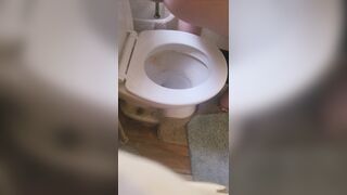 Shitting a huge load in toilet~