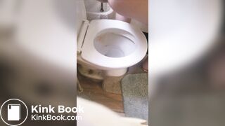 Shitting a huge load in toilet~