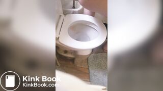 Shitting a huge load in toilet~