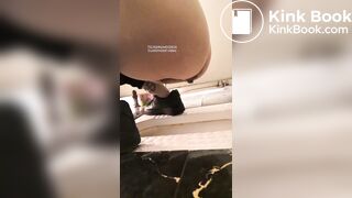 Girl pooping in public toilet2