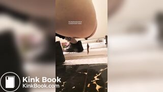 Girl pooping in public toilet2