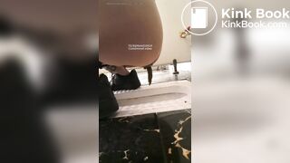 Girl pooping in public toilet - video 14