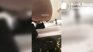 Girl pooping in public toilet - video 14