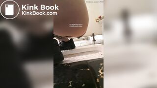 Girl pooping in public toilet - video 14