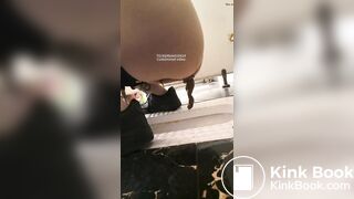 Girl pooping in public toilet - video 14