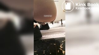 Girl pooping in public toilet - video 14
