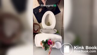 Sexy chick takes a dump overhead view