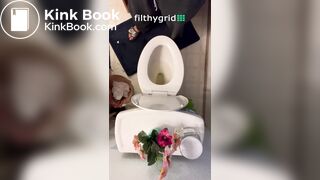 Sexy chick takes a dump overhead view