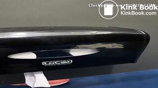 Runner girl almost didn't make it in public toilet