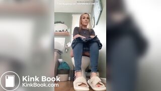 Sexy body girl explosive runny diarrhea in home toilet