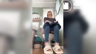 Sexy body girl explosive runny diarrhea in home toilet