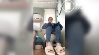 Sexy body girl explosive runny diarrhea in home toilet