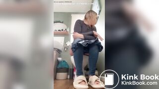 Sexy body girl explosive runny diarrhea in home toilet