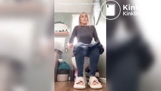 Sexy body girl explosive runny diarrhea in home toilet