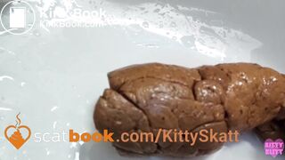 Stinky turd into toilet