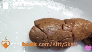 Stinky turd into toilet