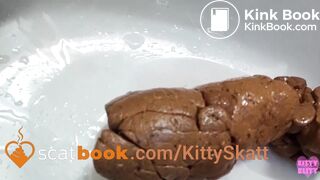 Stinky turd into toilet