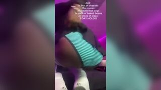 Sexy Hot Black Girl Pointy Striped Blue Panty Poop