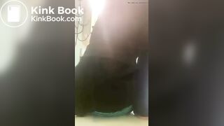 Sexy Hot Black Girl Pointy Striped Blue Panty Poop