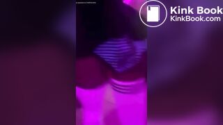 Sexy Hot Black Girl Pointy Striped Blue Panty Poop