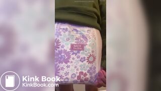 Diaper Girl messes diaper