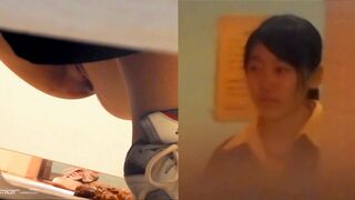 A girl who pooped outside the toilet bowl - video 2