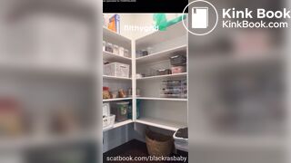Panty poop while cleaning