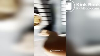 Beautiful Mistress shit in a dog bowl